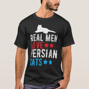 Camiseta Homens de Verdade Amam Gato Persa Gatos Dono de