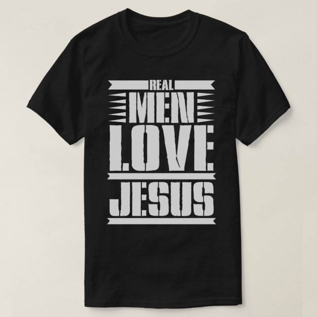 Camiseta Homens de verdade amam jesus (Frente do Design)