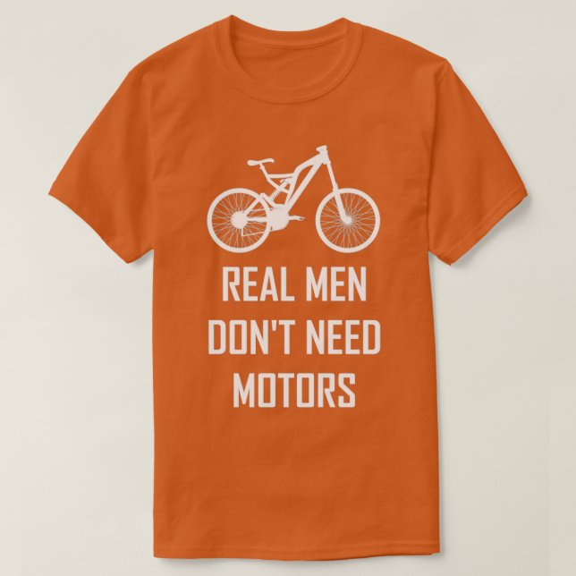 Camiseta Homens de verdade, bicicleta, mountain bike, desci (Frente do Design)
