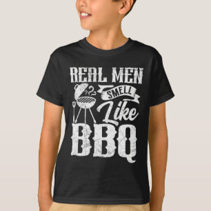 Camiseta Homens de Verdade Cheiram como Churrasco Bbq Smoke