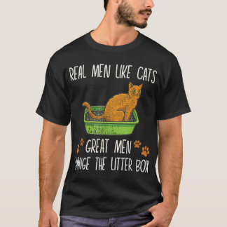 Camiseta Homens de verdade gostam de gatos excelente homens