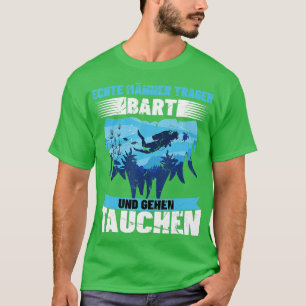 Camiseta Homens de verdade mergulham e vestem barbas mergul