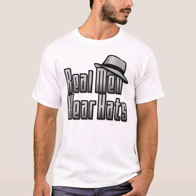 Camiseta Homens de Verdade Usam Chapéus (Frente)