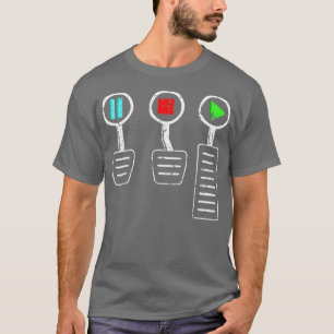 Camiseta Homens de verdade usam três pedais, três citaç