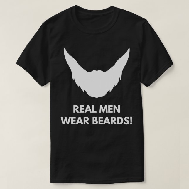 Camiseta Homens de verdade Vestem barba barba ventilador 3 (Frente do Design)