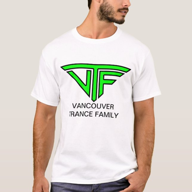 Camiseta Homens de VTF (logotipo verde elétrico) (Frente)