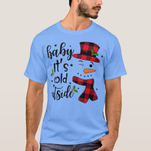 Camiseta Homens de Xadrez de Natal Neve Frio Fora da Holida
