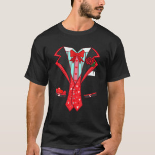 Camiseta Homens Dia de os namorados Tuxedo Arco Vermelho Ti