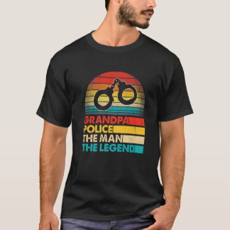 Camiseta Homens Dias de os pais Vovô Polícia O Homem A Lege