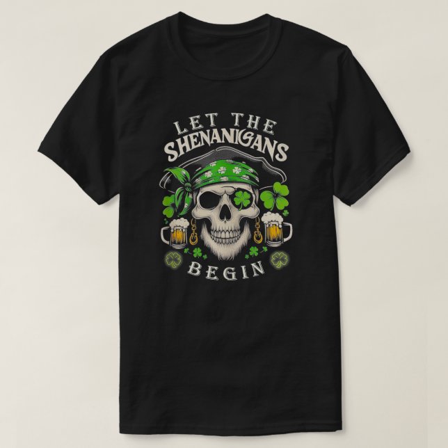 Camiseta Homens Dias de São Patrícios Deixam Os Shenanigans (Frente do Design)