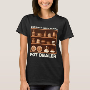 Camiseta Homens divertido apoie o terracota do vendedor de