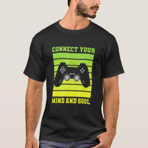 Camiseta Homens Dizendo Jogador Conecte Sua Mente E Alma