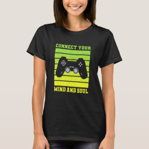 Camiseta Homens Dizendo Jogador Conecte Sua Mente E Alma