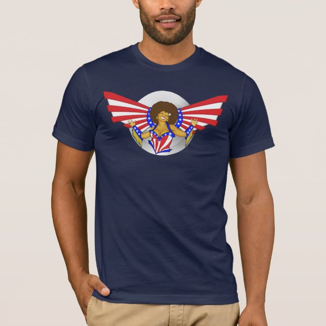 Camiseta Homens do anjo do amor do Afro (Frente)