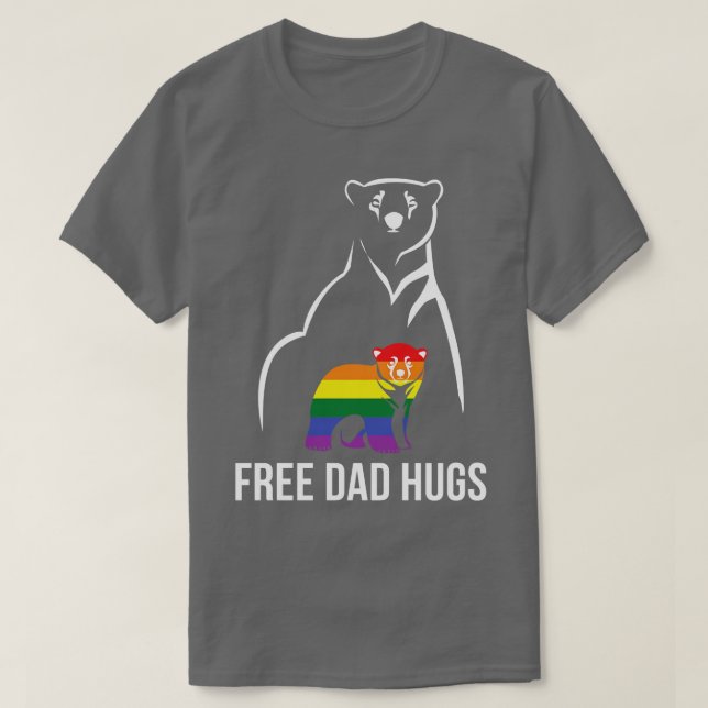 Camiseta Homens do Arco-Íris LGBT Orgulho gay Abraços de Pa (Frente do Design)