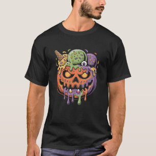 Camiseta Homens do Dia das Bruxas do Sorvete Monstro