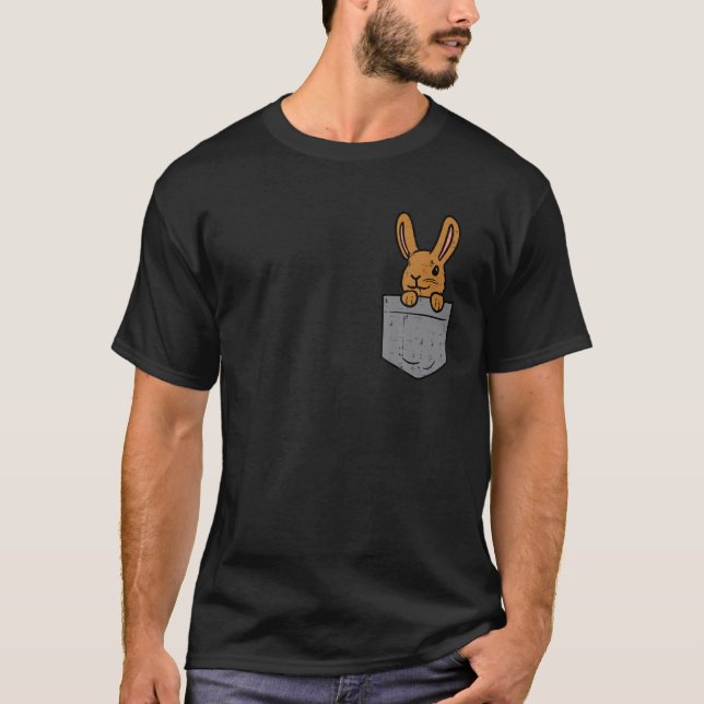 Camiseta Homens do Dia do Felz pascoa Bonito Coelho de Bols (Frente)