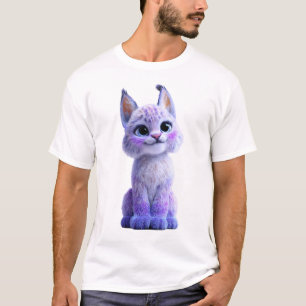 Camiseta Homens do Espírito Florestal Fofo Lince Mitológico
