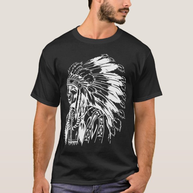 Camiseta Homens do indiano do nativo americano (Frente)