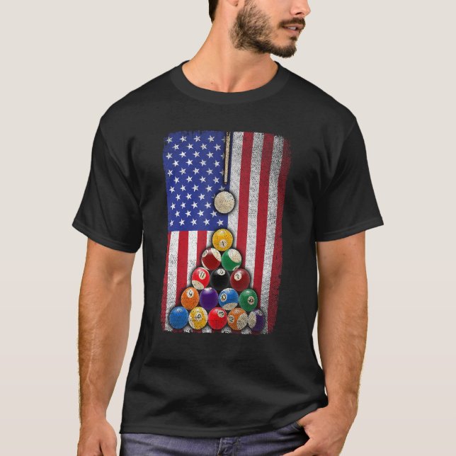 Camiseta Homens do jogador de Piscina da bola da American F (Frente)