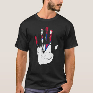 Camiseta Homens do Nepal com a bandeira Mulheres Crianças