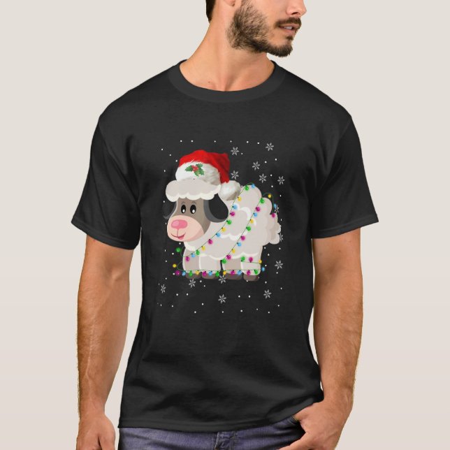Camiseta Homens do Papai Noel Luz Rapazes K (Frente)