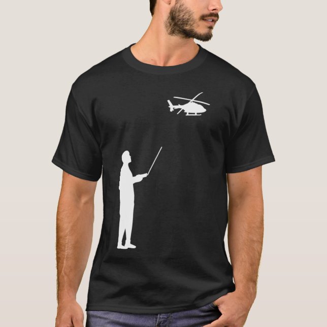 Camiseta Homens do Piloto de Hobby RC do Helicopter do Mode (Frente)