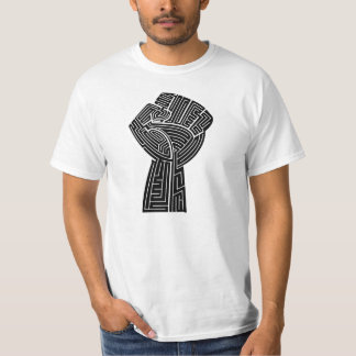 Camiseta Homens do punho do poder do preto da vida do