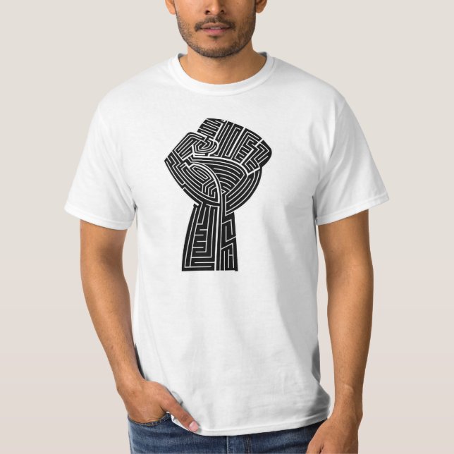 Camiseta Homens do punho do poder do preto da vida do (Frente)