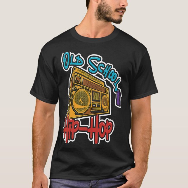Camiseta Homens do rap da antiga escola do design 90 do Hip (Frente)