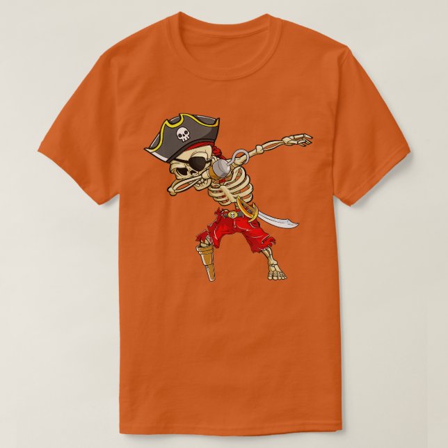 Camiseta Homens do Skeleton Pirate Halloween (Frente do Design)