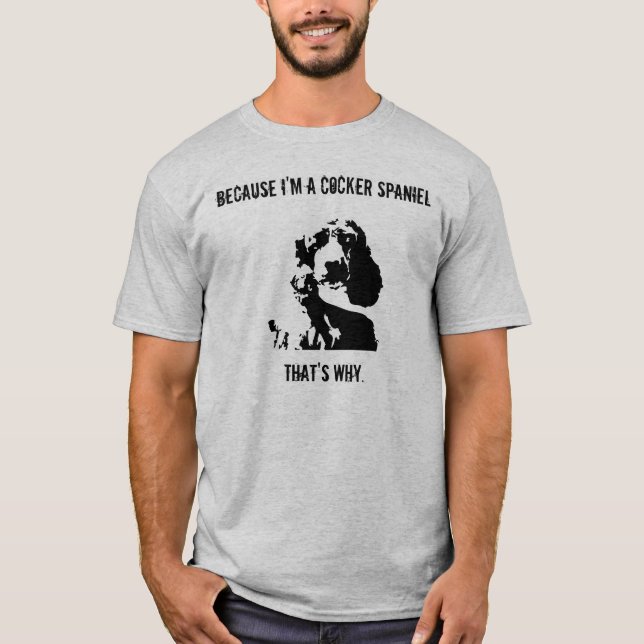 Camiseta Homens do t-shirt da atitude de cocker spaniel (Frente)
