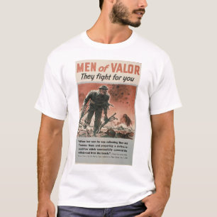 Camiseta homens do t-shirt do poster da valentia WWII