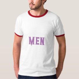 Camiseta Homens Doentes Texto Lavanda Bonito Dedo Básico Ma