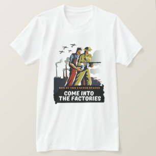 Camiseta Homens dos Estados Unidos, poster WW2