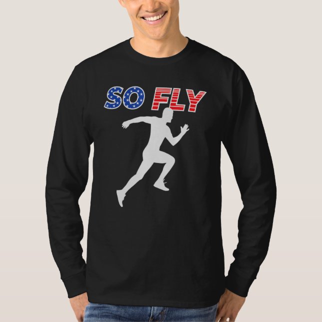 Camiseta Homens Dos Eua Que Executam A Equipe De Campo De R (Frente)