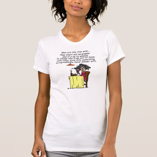 Camiseta Homens e Inglês Humor do Vinho (Frente)