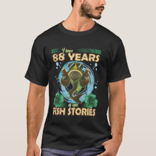 Camiseta Homens e Mulheres de 88 anos de Aniversário Pescad
