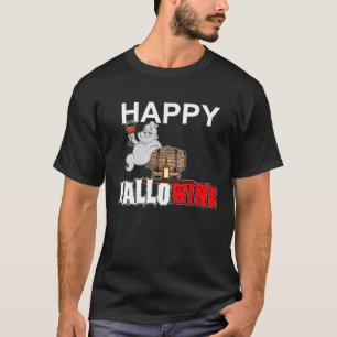 Camiseta Homens e mulheres do Halloween Happy Hallo Wine, P