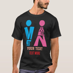 Camiseta Homens e Mulheres Ícone de Tipografia – Rosa em Ne
