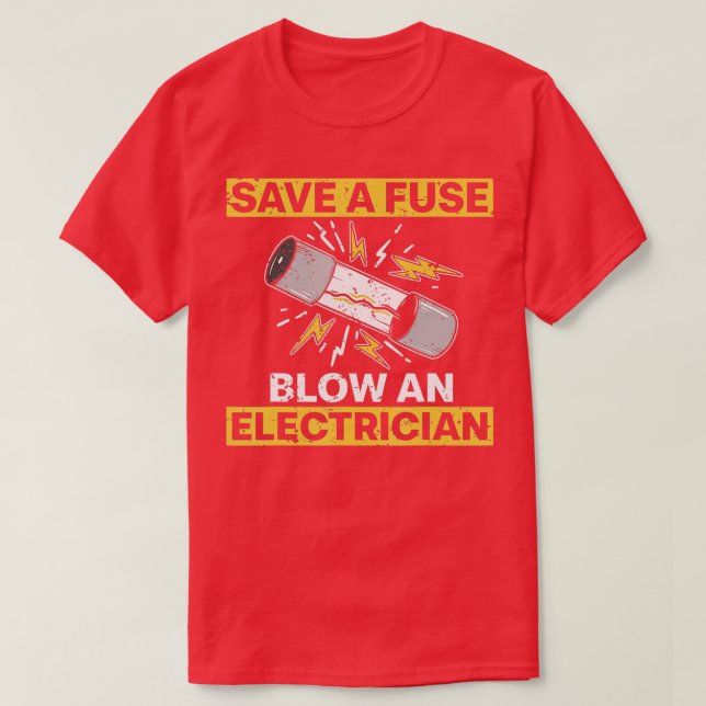 Camiseta Homens Eletrônicos Engraçados Mulheres Elétricas F (Frente do Design)
