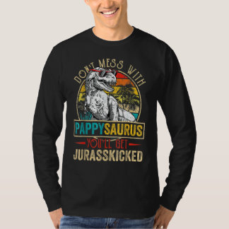 Camiseta Homens Em Desgaste Pappysaurus Dinosaur Rex Fathe