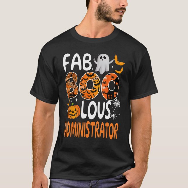 Camiseta Homens Engraçados do Administrador do Halloween (Frente)