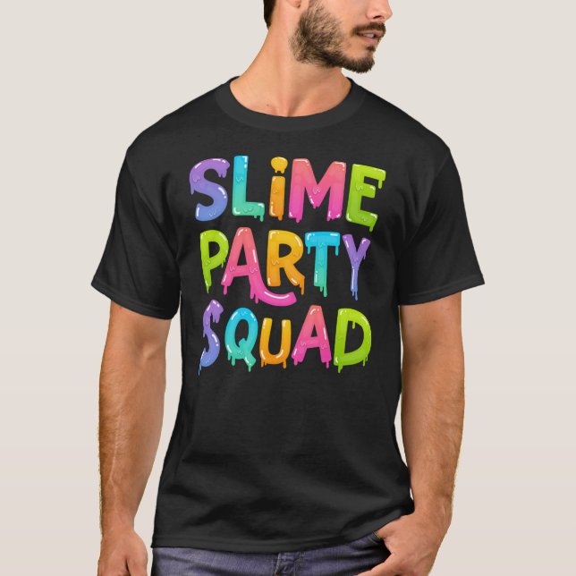 Camiseta Homens Engraçados Esquadrão do Partido Slime Anive (Frente)