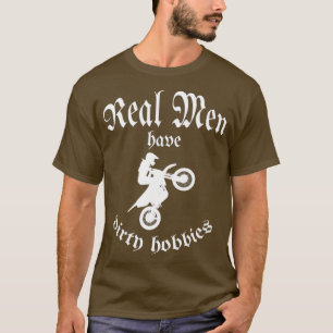 Camiseta Homens Engraçados, Motocross Design, Sujos