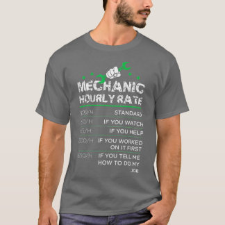 Camiseta Homens Engraçados Taxas de Trabalho Mecânicas Taxa