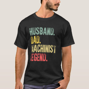 Camiseta Homens Engraçados Vintage Marido Pai Legenda Máqui