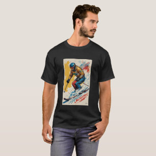 Camiseta Homens Esportes Ao Ar Livre Gráficos De Esqui Lind