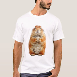 Camiseta Homens Esquilos Marmotas Gordos em Pé