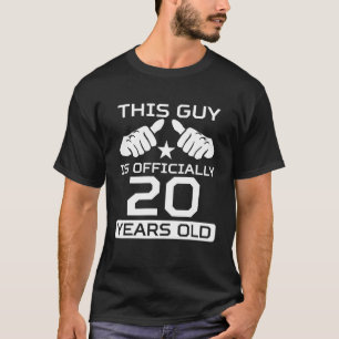 Camiseta Homens Esta Cara Tem Oficialmente 20 Anos